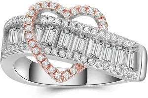Uloveido Love Ring Jewelry Collection White Gold Silver Color Womens Infinity Knot Wedding Heart Rings RA0238