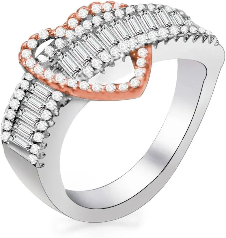 Uloveido Love Ring Jewelry Collection White Gold Silver Color Womens Infinity Knot Wedding Heart Rings RA0238