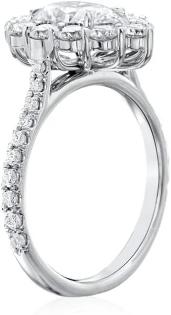 Uloveido Platinum Plated Teardrop Pear Wedding Rings Solitaire Cubic Zirconia Engagement Promise Ring for Women