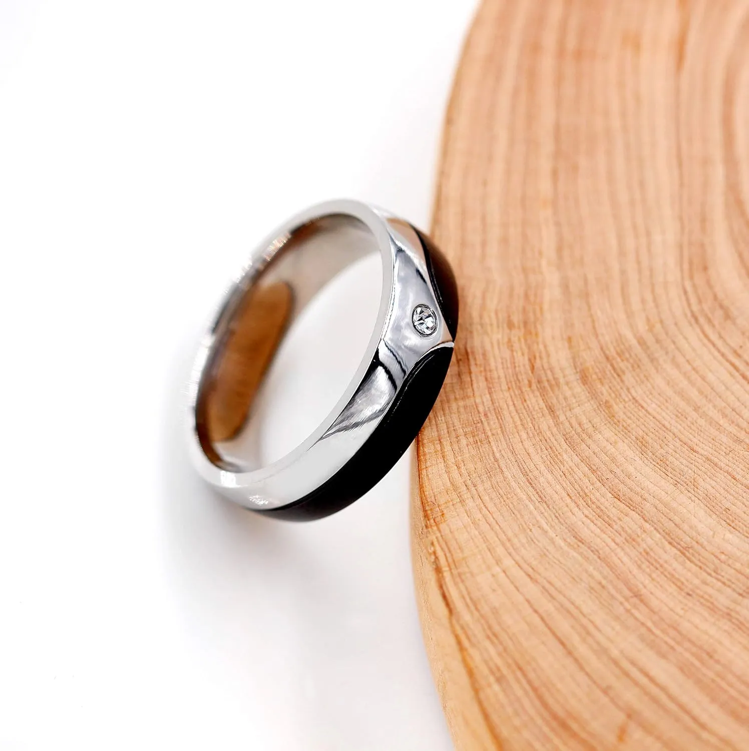 Uloveido Stainless Steel His and Hers Matching Black & Rose Gold Plated Wedding Bands Engagement Rings for Couples Y994