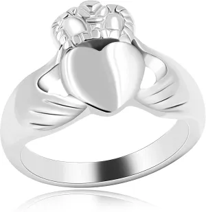 Uloveido Stainless Steel Irish Claddagh Heart Crown Ring Love Loyalty Friendship Rings Wedding Promise Jewelry Y981