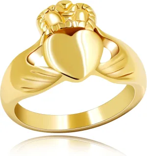 Uloveido Stainless Steel Irish Claddagh Heart Crown Ring Love Loyalty Friendship Rings Wedding Promise Jewelry Y981