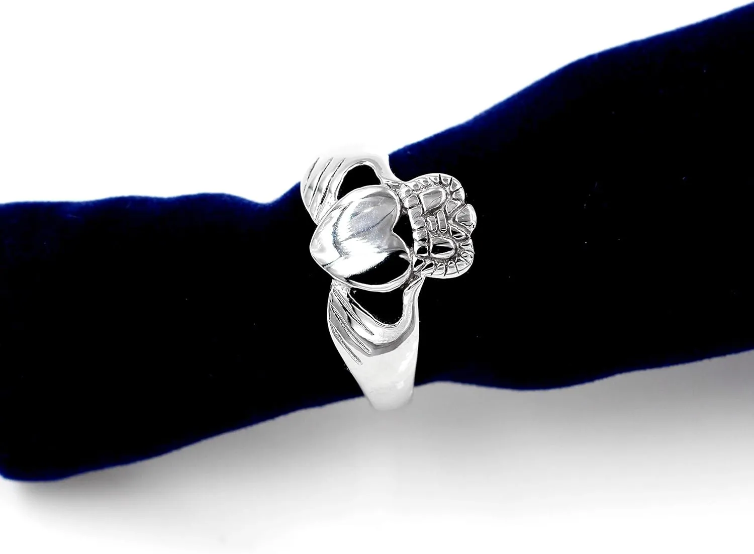 Uloveido Stainless Steel Irish Claddagh Heart Crown Ring Love Loyalty Friendship Rings Wedding Promise Jewelry Y981