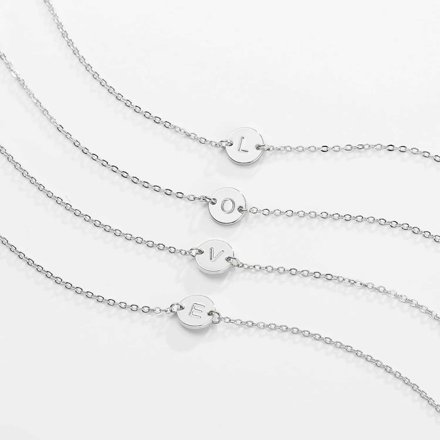 Ursteel Gold Initial Bracelet for Women Trendy - Personalized A-Z Letter Cute Bracelet for Women, Dainty Gold Coin Disc Jewelry Gifts for Women