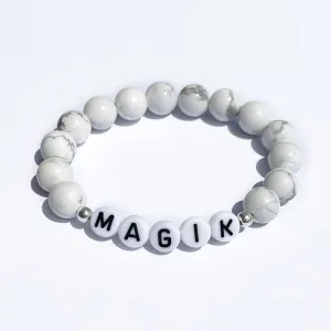 US Personalize Custom Name Mama Bracelet Bead Stretch Energy Stone Agage Howlite