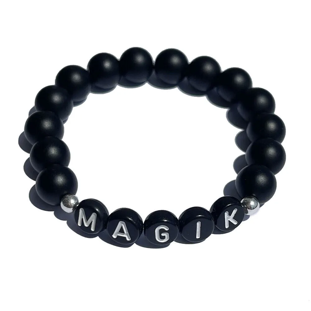 US Personalize Custom Name Mama Bracelet Bead Stretch Energy Stone Agage Howlite
