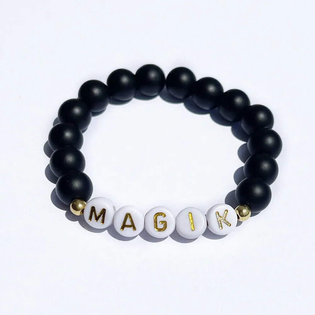 US Personalize Custom Name Mama Bracelet Bead Stretch Energy Stone Agage Howlite