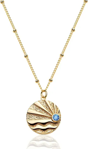 VACRONA Coin Necklace 18k Gold Plated Vintage Textured Medallion Coin Pendant Round Circle Disk Dainty Necklace for Women