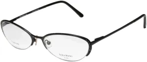 Vera Wang Epiphany Ii For Ladies/Young Women/Girls Designer Half-rim Titanium Crystals Spring Hinges Eyeglasses/Eye Glasses (50-17-135, Black)