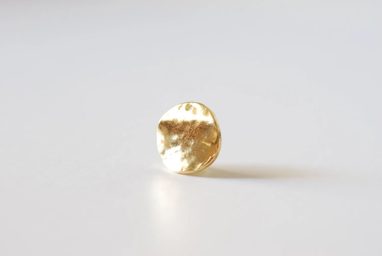 Vermeil Gold Wavy Stamping Disc- 18k gold plated over sterling silver stamping disc charm, stamping disc