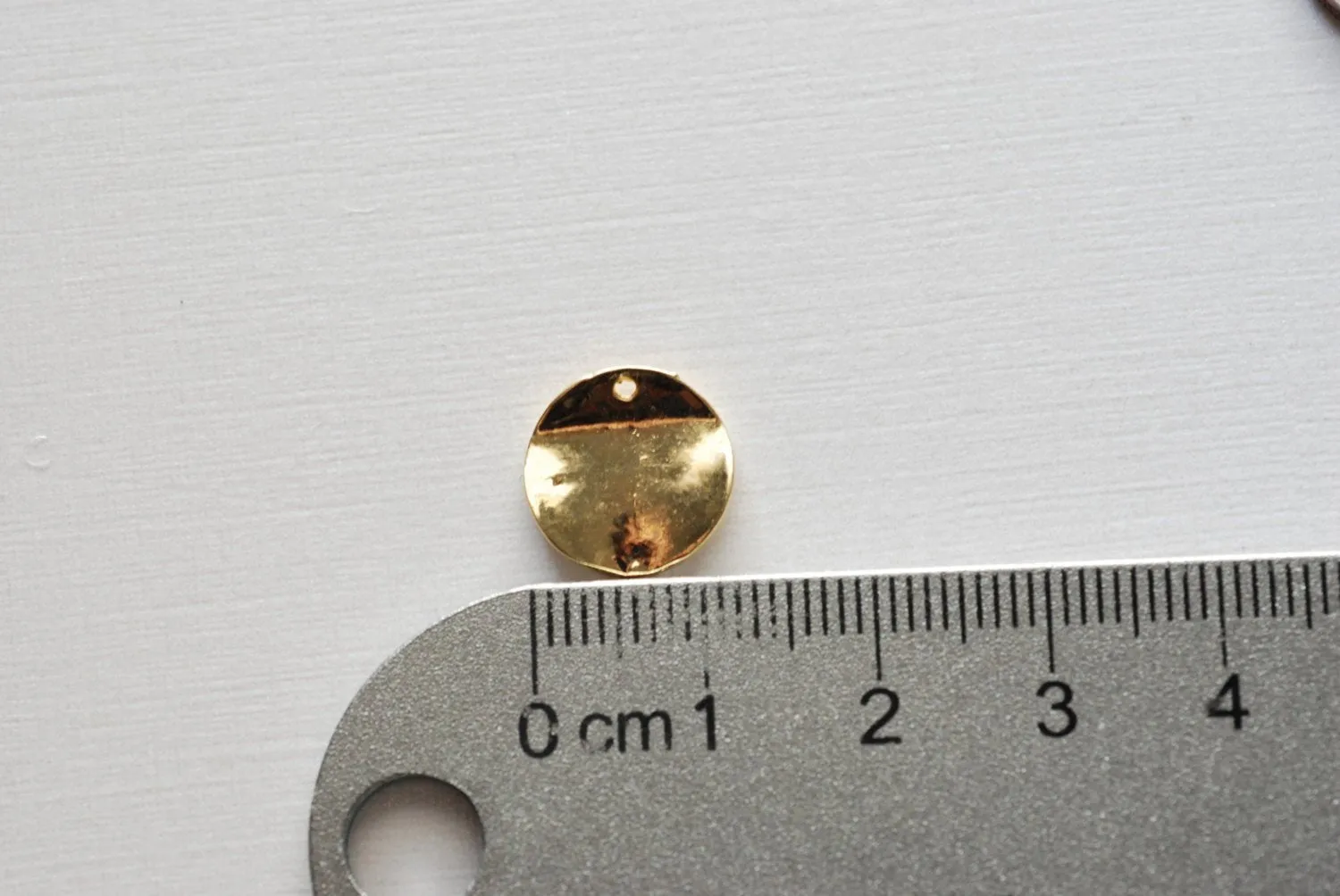 Vermeil Gold Wavy Stamping Disc- 18k gold plated over sterling silver stamping disc charm, stamping disc