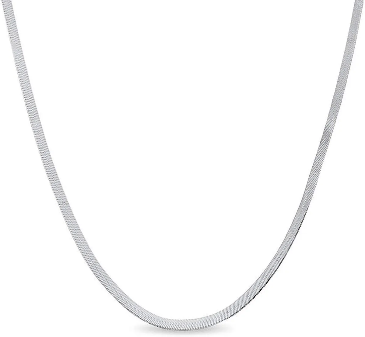 Verona Jewelers Sterling Silver 2.5MM Herringbone Flat Snake Magic Chain -925 Vintage Shiny Chain for Men and Women