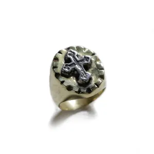Vintage Mexican Cross Biker Ring Skull Jesus Christian faith prayer Religious
