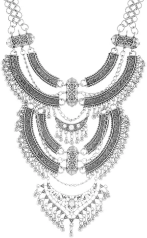 Vintage Multilayer Ethnic Tribal Statement Choker Necklace Bohemian Indian Turkish Jewelry for Women