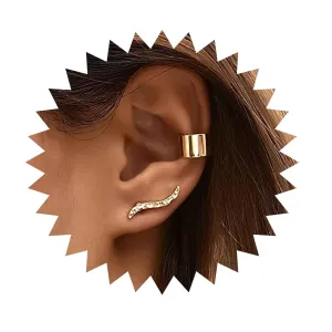 Vintage Tiny Leaf Ear Climber Earrings Tiny Leaf Studs Earring Gold Leaf Crawler Earrings Wide Hoop Ear Cuff Earrings for Women