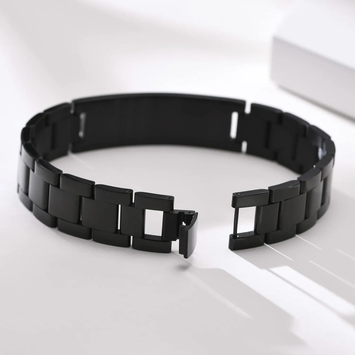 VNOX Personalized Picture Bracelet for Men Women Free Engraving Custom Photo Bracelets Stainless Steel Adjustable Customized Wristbands 5.9-9.5 Inch Customizable Christmas Gifts for Boyfriend Husband