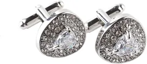 Vpang 1 Pair Men's Cuff Links Shiny Crystal Cufflinks Shirt Suit Cufflinks Tuxedo Shirt Studs Set for Men