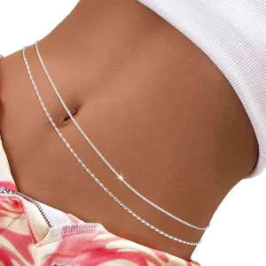 Waist Chain Silver Beads Belly Chain Gold Women Dainty Body Jewelry Accessories for Beach