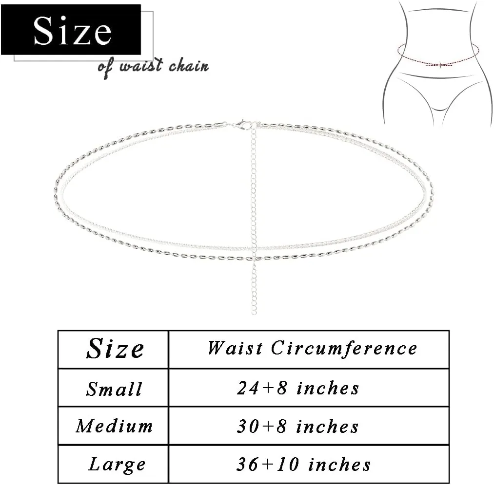 Waist Chain Silver Beads Belly Chain Gold Women Dainty Body Jewelry Accessories for Beach