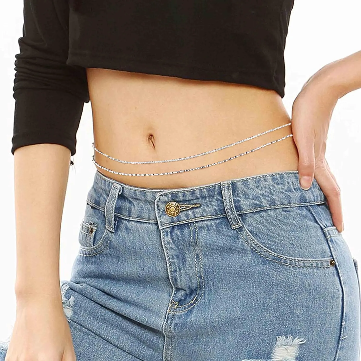 Waist Chain Silver Beads Belly Chain Gold Women Dainty Body Jewelry Accessories for Beach