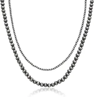 Western Jewelry Navajo Pearl Necklace for Women Men CCB Beaded Necklace Boho Vintage Choker