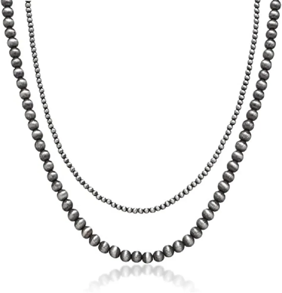 Western Jewelry Navajo Pearl Necklace for Women Men CCB Beaded Necklace Boho Vintage Choker