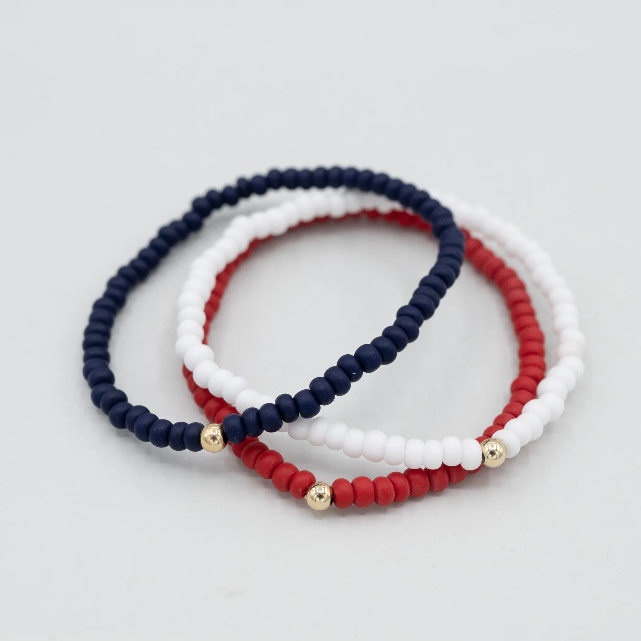 White Seed Bead & Game Day Stacker Set