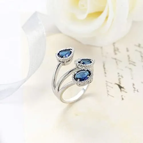 Women Ring - Adjustable Antique Gold Plated Turkish Style Green Gemstone Vintage Ring Women Jewelry Phoenix Tail Ring(White CZ, Silver)