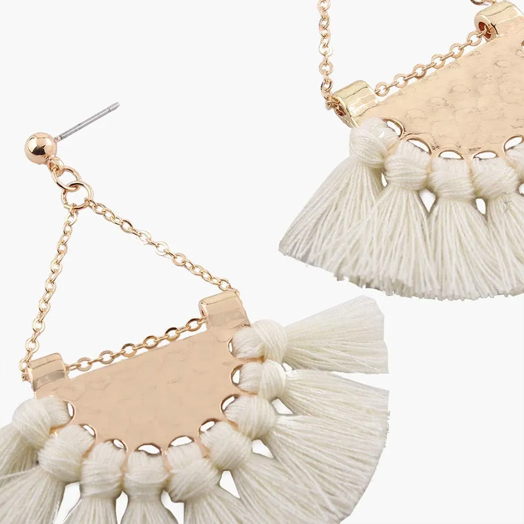Womens Tassels Earrings Bohemian Tassel Drop Vintage Retro Tassel Dangle Boho Drop Earrings Eardrop for Women
