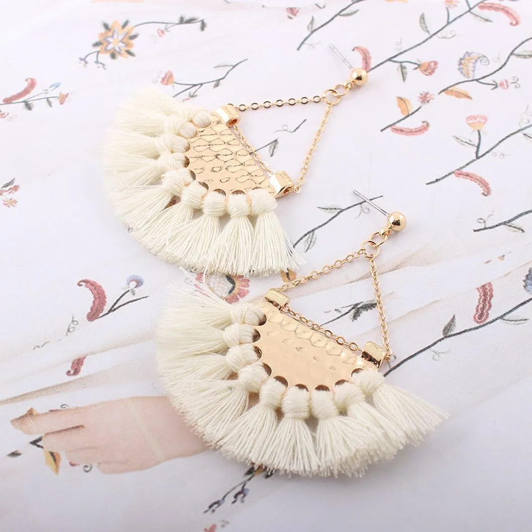 Womens Tassels Earrings Bohemian Tassel Drop Vintage Retro Tassel Dangle Boho Drop Earrings Eardrop for Women