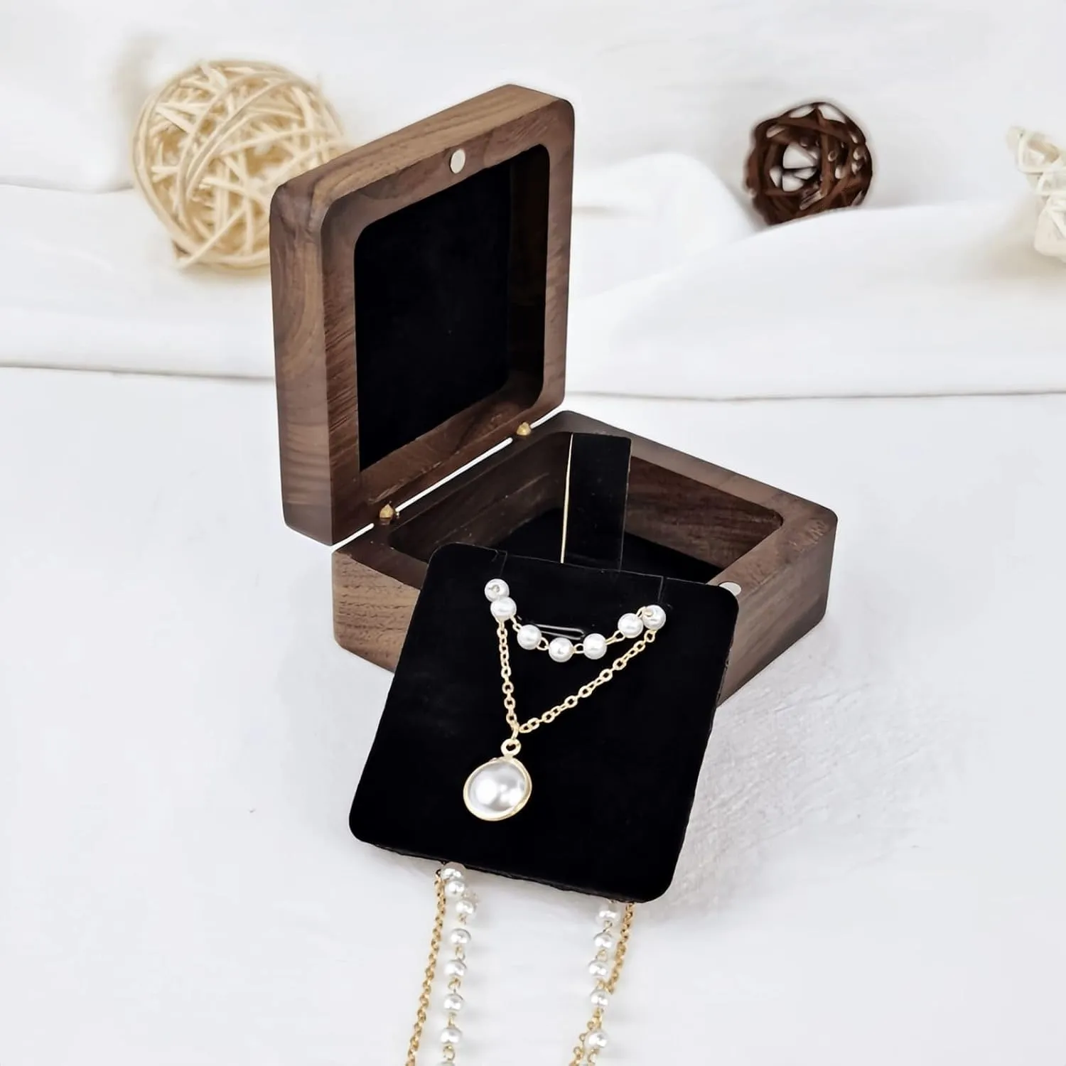 Wooden necklace box necklace gift box for her necklace case men small necklace boxes for jewelry gift necklace jewelry gift boxes wooden pendant box Anniversary Birthday Christmas Gift Box