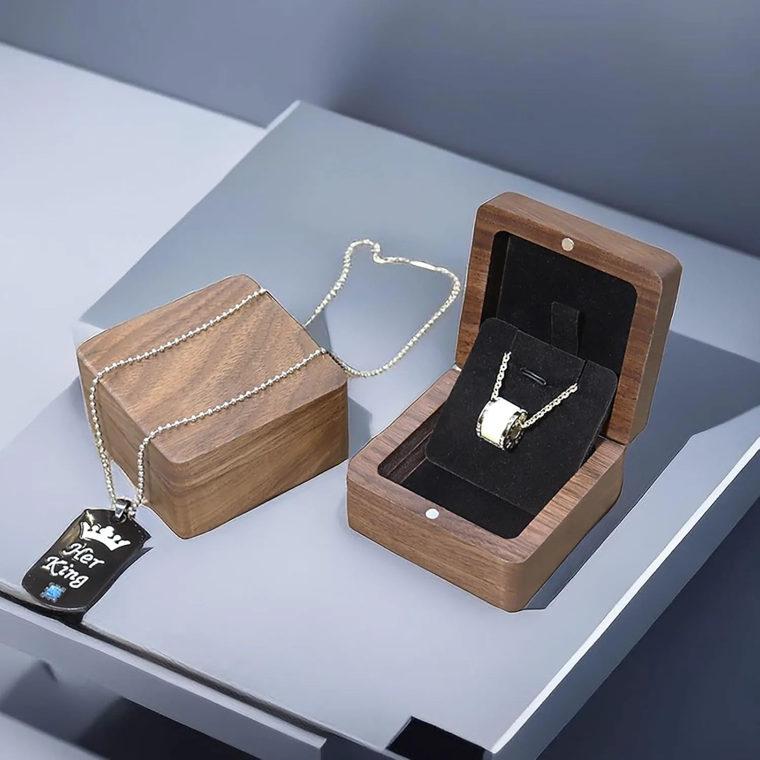 Wooden necklace box necklace gift box for her necklace case men small necklace boxes for jewelry gift necklace jewelry gift boxes wooden pendant box Anniversary Birthday Christmas Gift Box