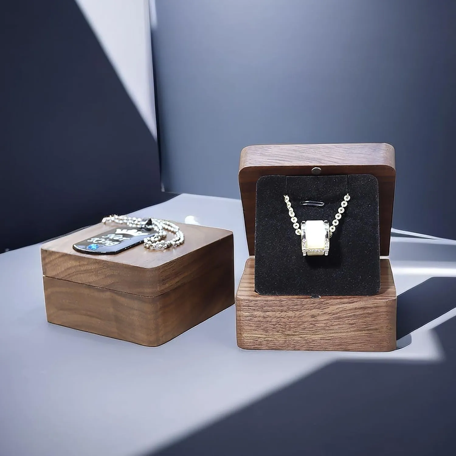 Wooden necklace box necklace gift box for her necklace case men small necklace boxes for jewelry gift necklace jewelry gift boxes wooden pendant box Anniversary Birthday Christmas Gift Box