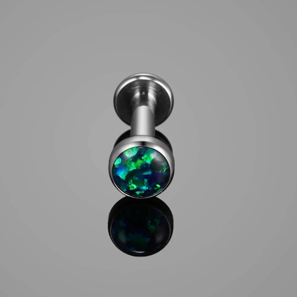 Xpircn 14G 16G 18G G23 Titanium Opal CZ Labret Monroe Lip Rings Studs Helix Cartilage Tragus Stud Piercing Jewelry, 1 Piece