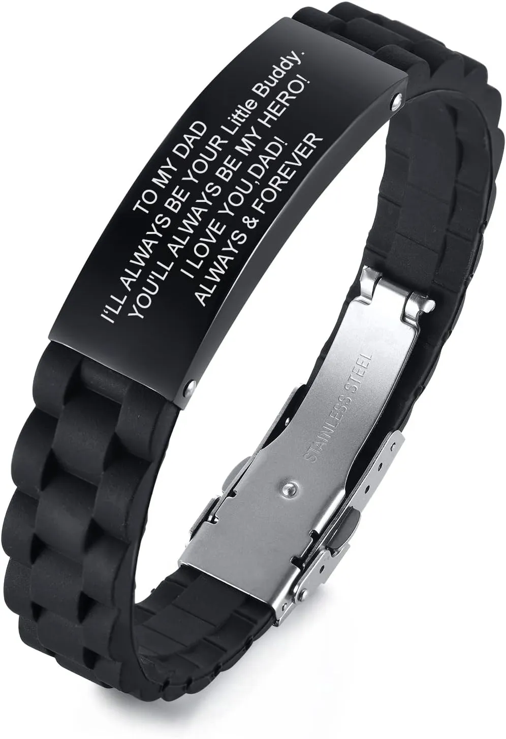 XUANPAI Custom Mens Bracelet Personalized Braided Engraved Name Bracelets for Men Customized ID Cuff Wristband Gift for Dad Husband Boyfriend