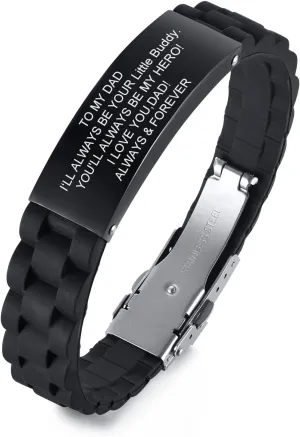 XUANPAI Custom Mens Bracelet Personalized Braided Engraved Name Bracelets for Men Customized ID Cuff Wristband Gift for Dad Husband Boyfriend