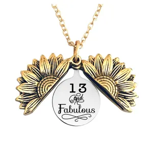 YALLNASL 13th Birthday Gift Necklace for Girls 13 and Fabulous Sunflower Necklace for Teen Girls 13 Year Old Girl Birthday Gifts for Granddaughter, Niece, Daughter, Sister