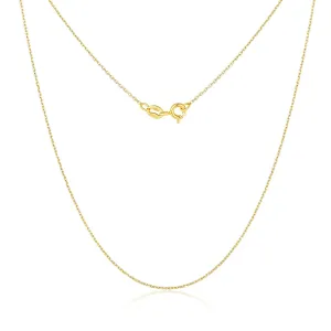 Y&L 18 Inches 925 Sterling Silver Chain Necklace for Women Girls 1.1mm Cable Chain Pendant Necklace Upgraded Spring-Ring Clasp-Thin&Sturdy-Italian Quality Gold Plated/Double Color Gold And Silver