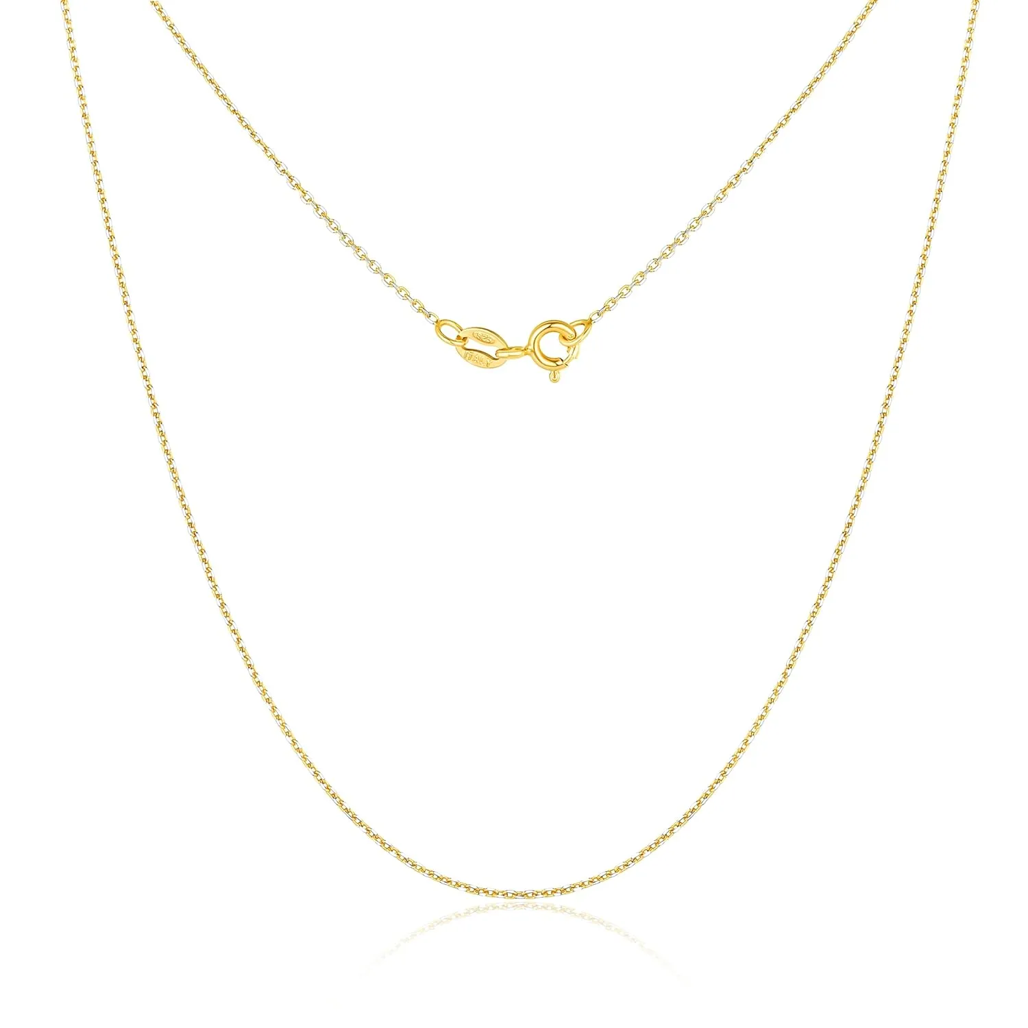Y&L 18 Inches 925 Sterling Silver Chain Necklace for Women Girls 1.1mm Cable Chain Pendant Necklace Upgraded Spring-Ring Clasp-Thin&Sturdy-Italian Quality Gold Plated/Double Color Gold And Silver