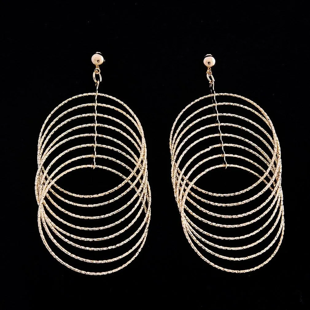 YAZILIND Gold Plated Earring Multilayer Long Pendant Drop Dangle Earrings Platinum Jewelry for Women