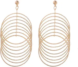 YAZILIND Gold Plated Earring Multilayer Long Pendant Drop Dangle Earrings Platinum Jewelry for Women