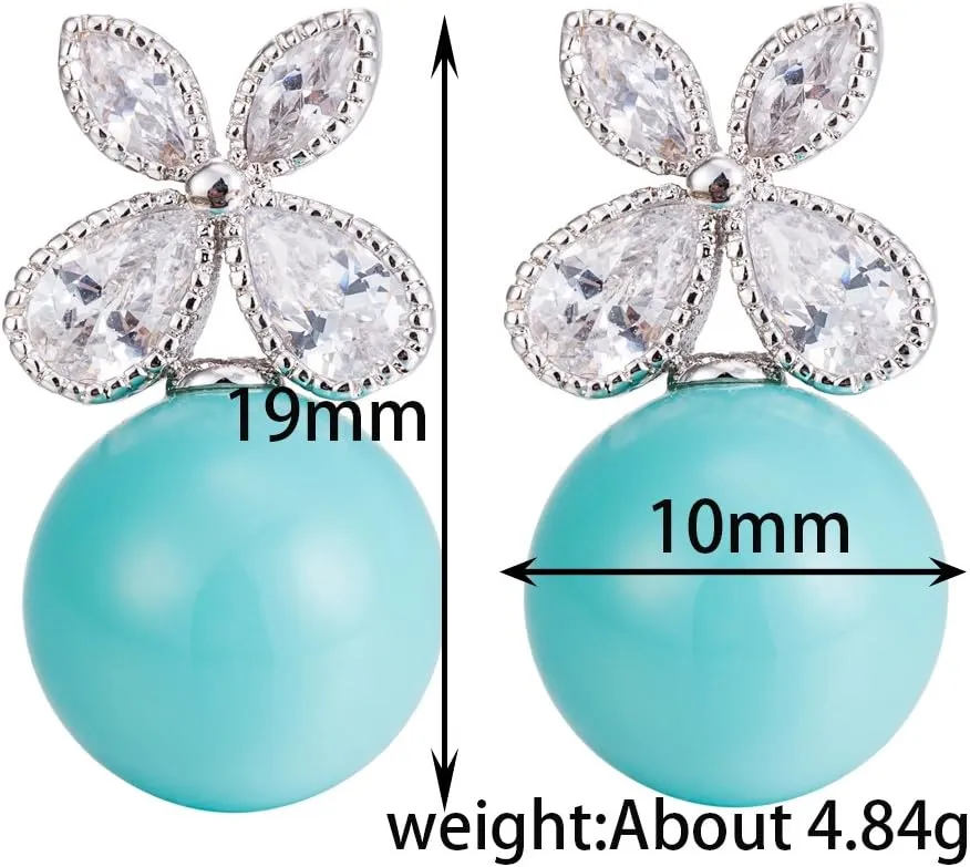 YAZILIND Platinum Plated Earring Flower Shape Cubic Zirconia Stud Earrings Jewelry for Women
