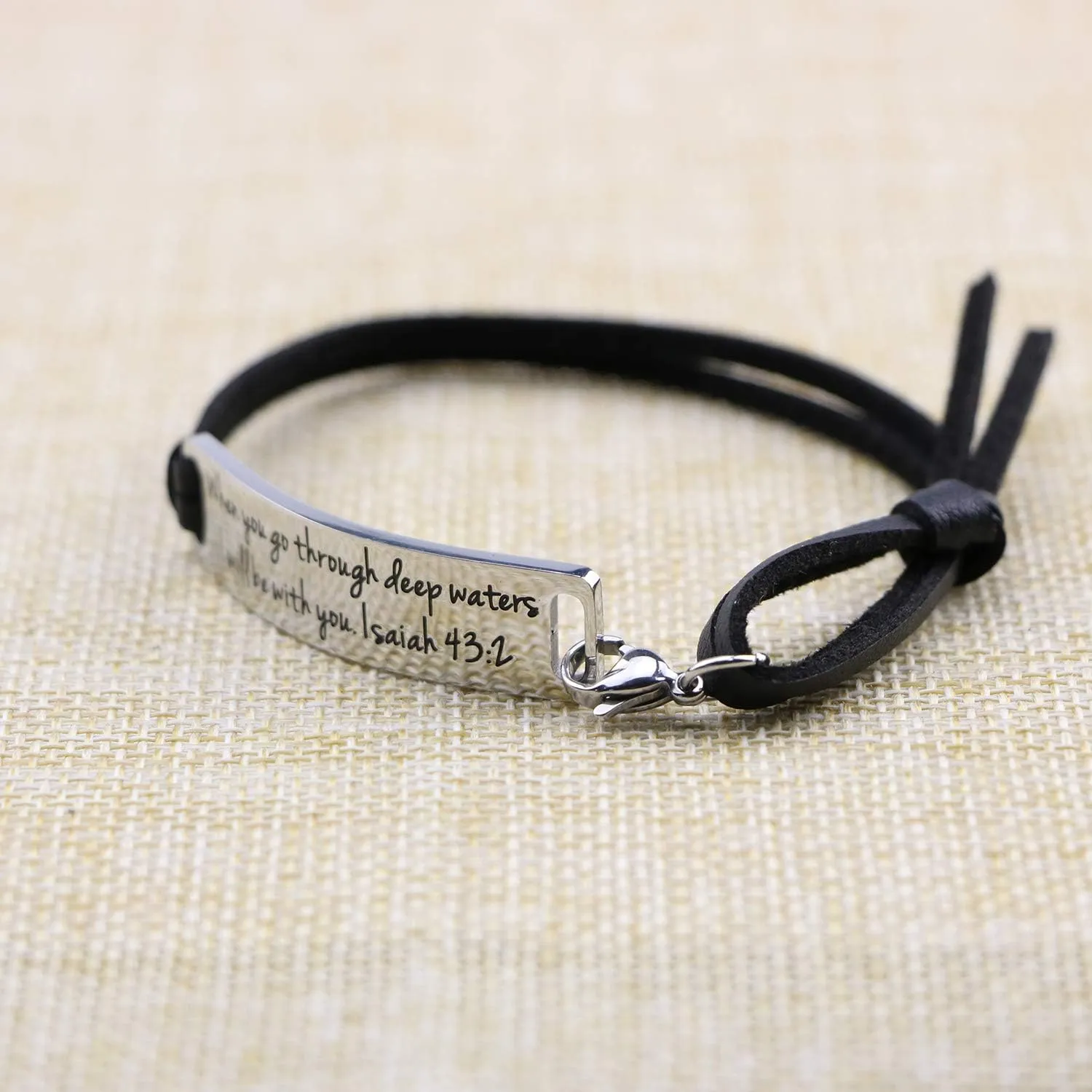 Yiyang Religious Bracelets for Women Inspirational Christian Gifts for Her Christmas Personalized Scripture Birthday Leather Strap Bangle