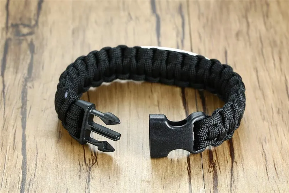 ZKXXJ Personalized Isaiah Bracelet for Men,Stainless Steel Paracord Survival Engraved Cross Bible Quote Bracelets Scripture Christian Baptism Religious Jewelry for Husband,Dad,Boyfriend,Son