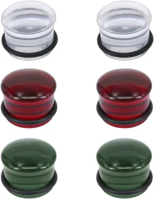 ZS 3 Pairs Blue Glass Ear Gauges Single Flared Mushroom Flare Plugs Tunnels Stretcher Expander Glass Ear Plug for Women 4g-5/8 in