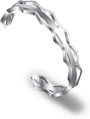 Zuo Bao Grooved Hair Tie Bracelet Stainless Steel Hollow Groove Cuff Bracelets Rubber Band Holder Bangle for Women