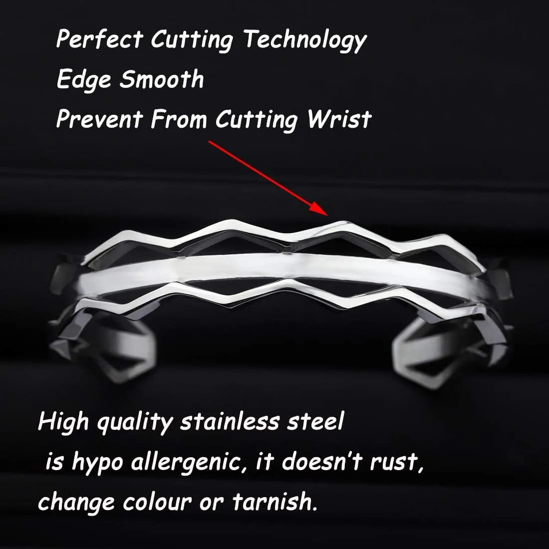 Zuo Bao Grooved Hair Tie Bracelet Stainless Steel Hollow Groove Cuff Bracelets Rubber Band Holder Bangle for Women